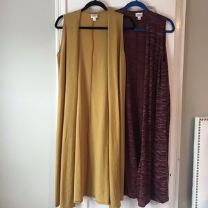 Lot of 2 S LuLaRoe Joy duster vests EUC